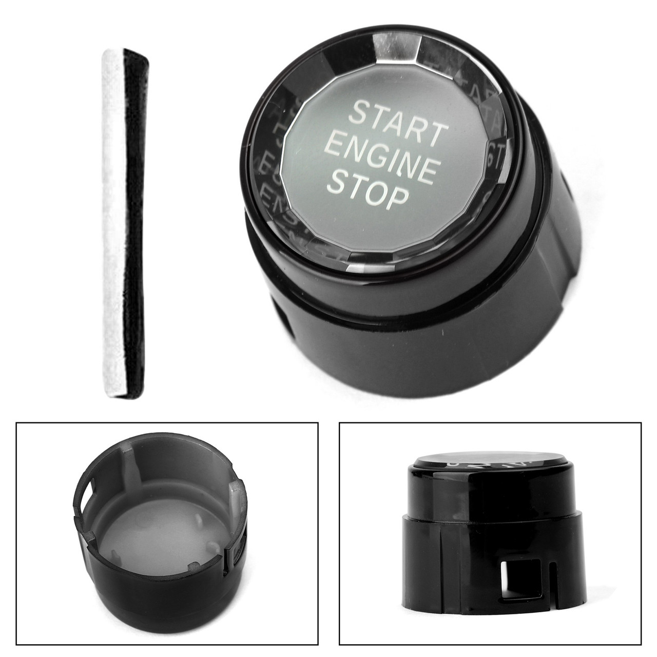 Start Stop Engine Push Button Switch Cover Crystal For BMW 1 Series F20 F21 12-16 Black