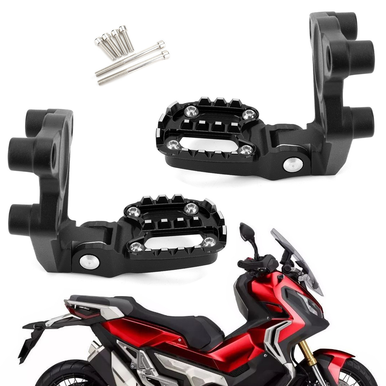 Rear Footrest Foot Pegs Passenger Rearsets For Honda X-ADV 750 17-18 Black