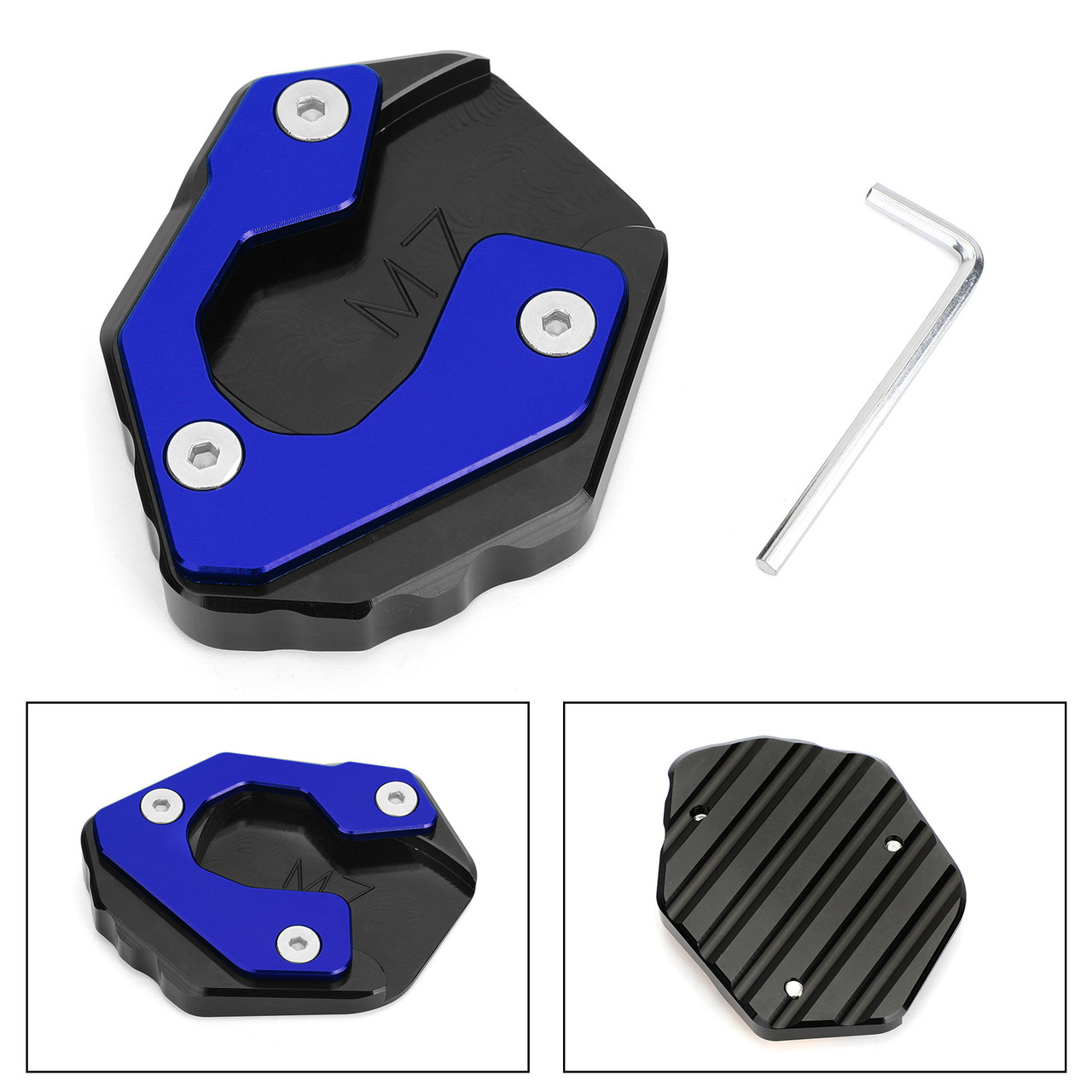 Side Stand Extension Kickstand Enlarger Plate For Yamaha MT-07 FZ-07 Blue