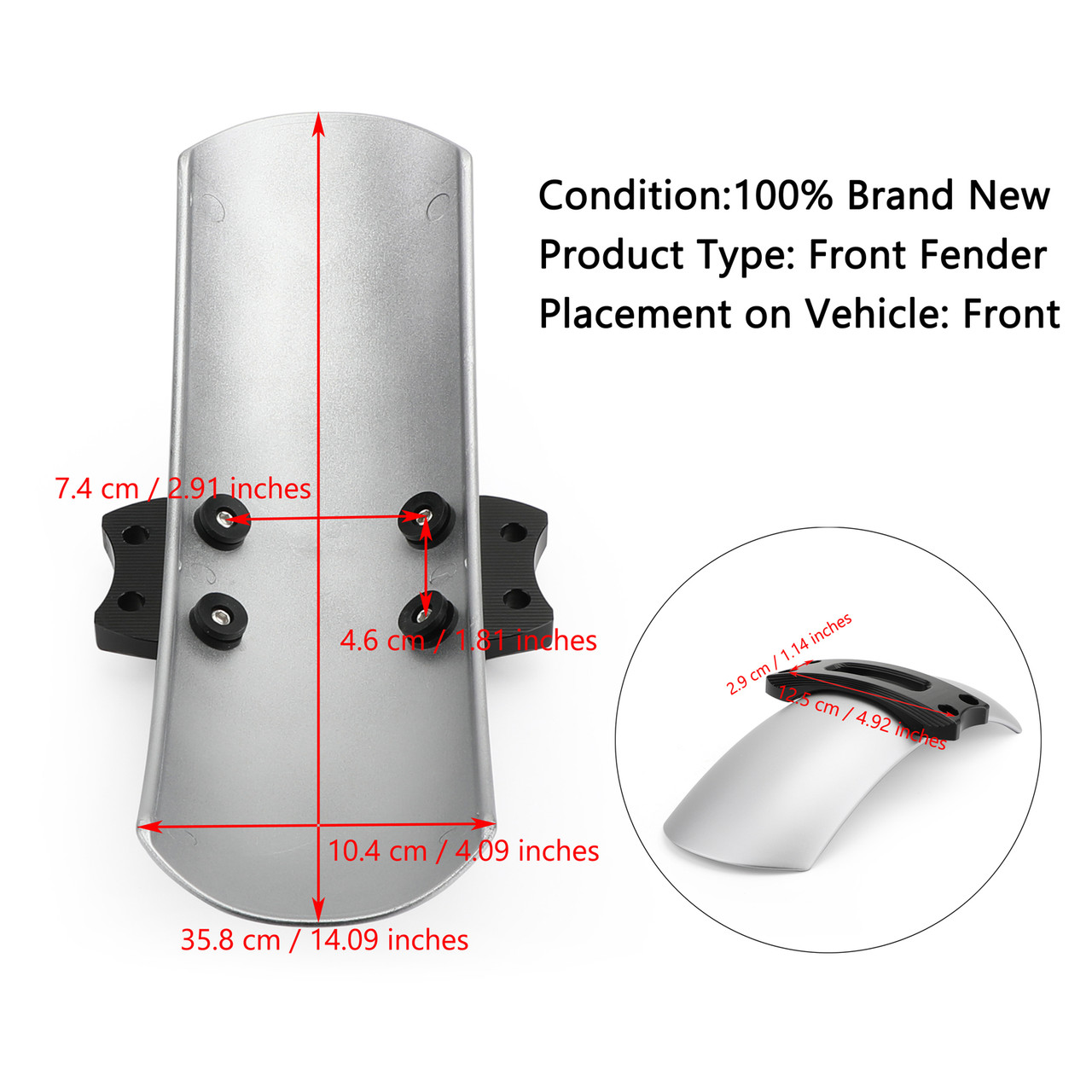 Front Fender Mudguard For BMW R nineT Scrambler 2016-2019 Silver