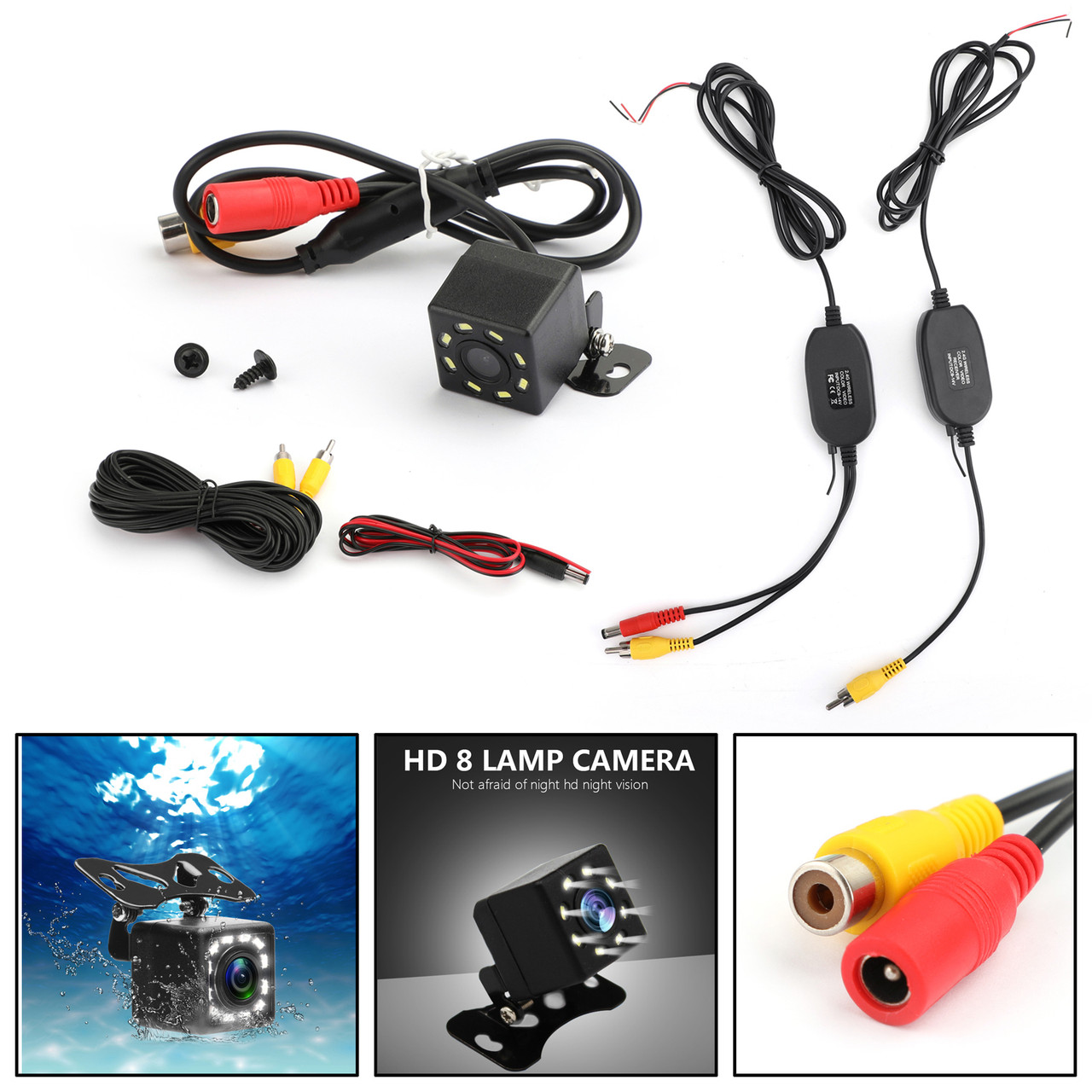 2.4GHz Wireless Video Transmitter and Receiver + 8LED HD Backup CDD Camera