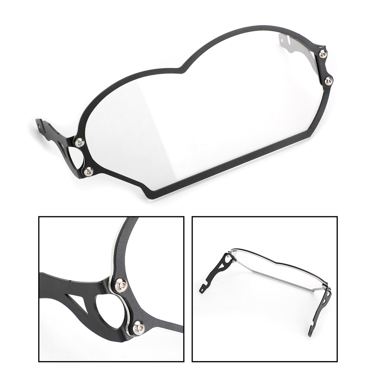 Tranparent Headlight Guard Protector Cover for BMW R 1200 GS / ADV 2004-2012 Black