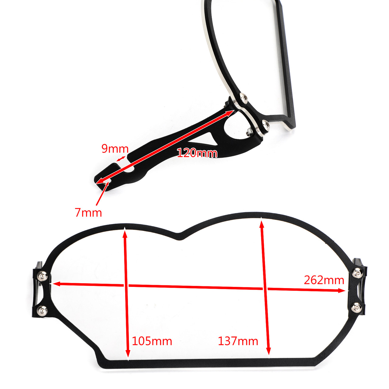 Tranparent Headlight Guard Protector Cover for BMW R 1200 GS / ADV 2004-2012 Black