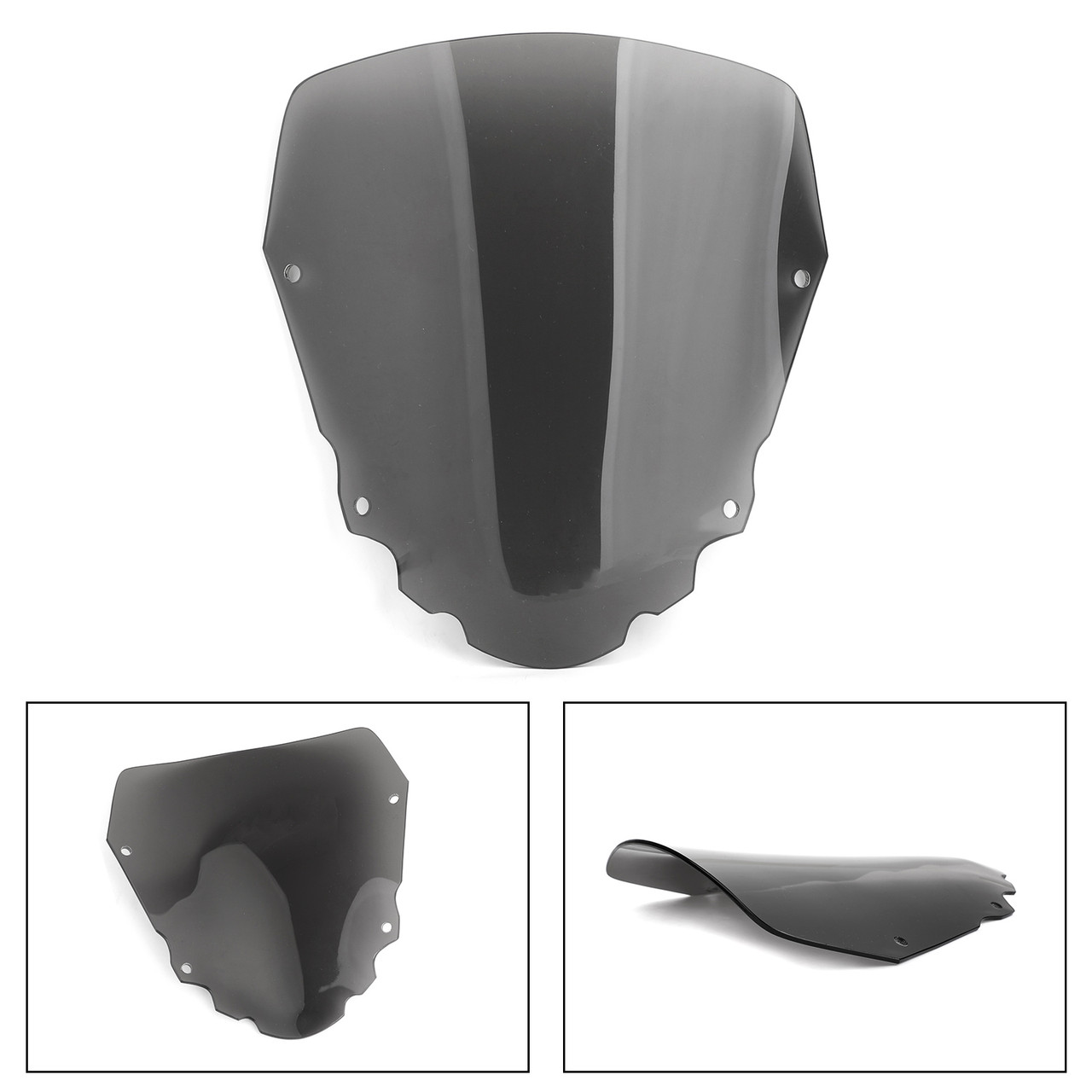 Short 4mm Windscreen Windshield for Kawasaki KLR650 2008-2014 Black