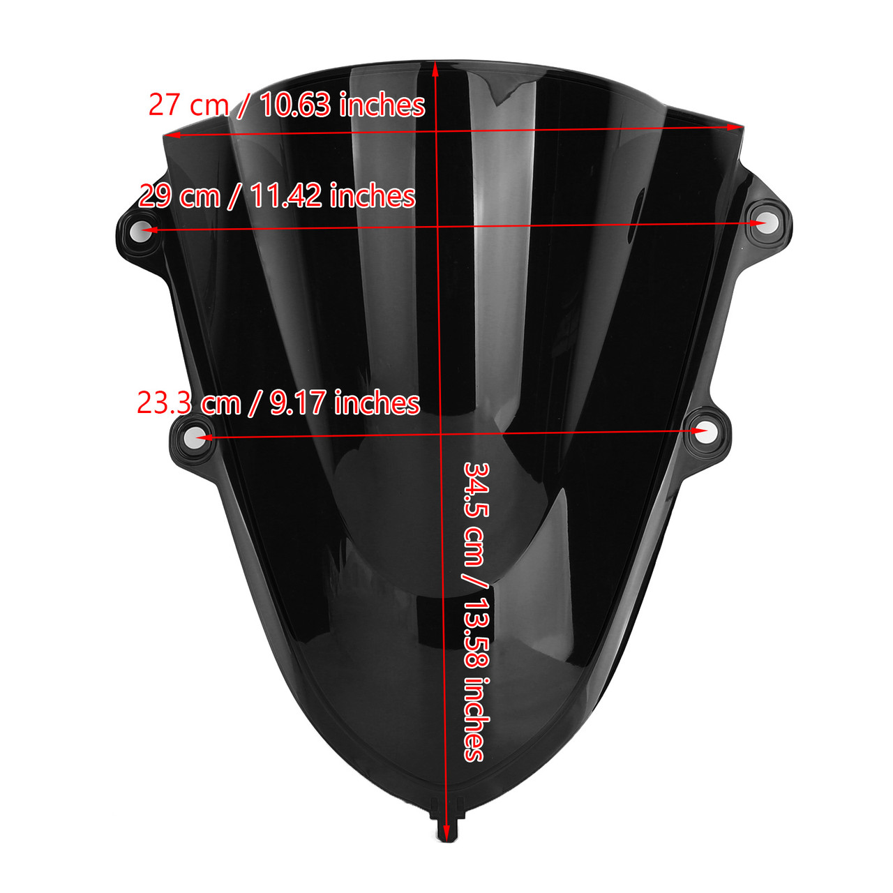 2017-2020 Yamaha YZF R15 V3 ABS Plastic Motorcycle Windshield WindScreen Black