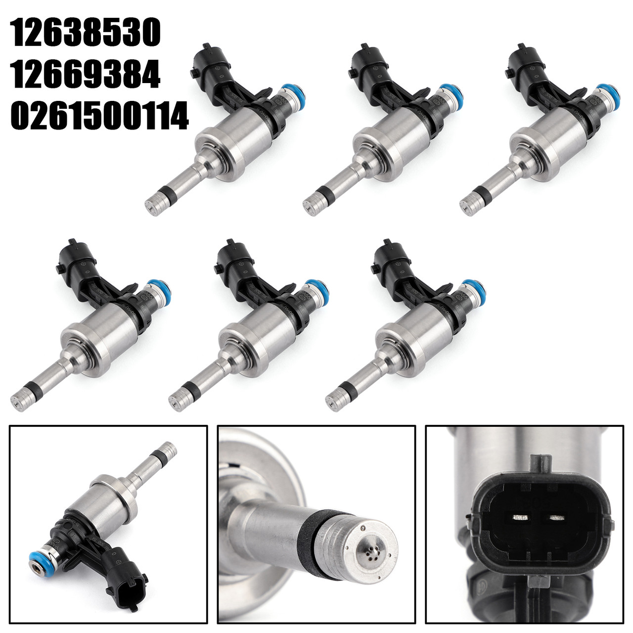 6x Fuel Injectors For Buick Enclave 3.6L V6 09-11 Lacrosse 10-11 12638530 Silver
