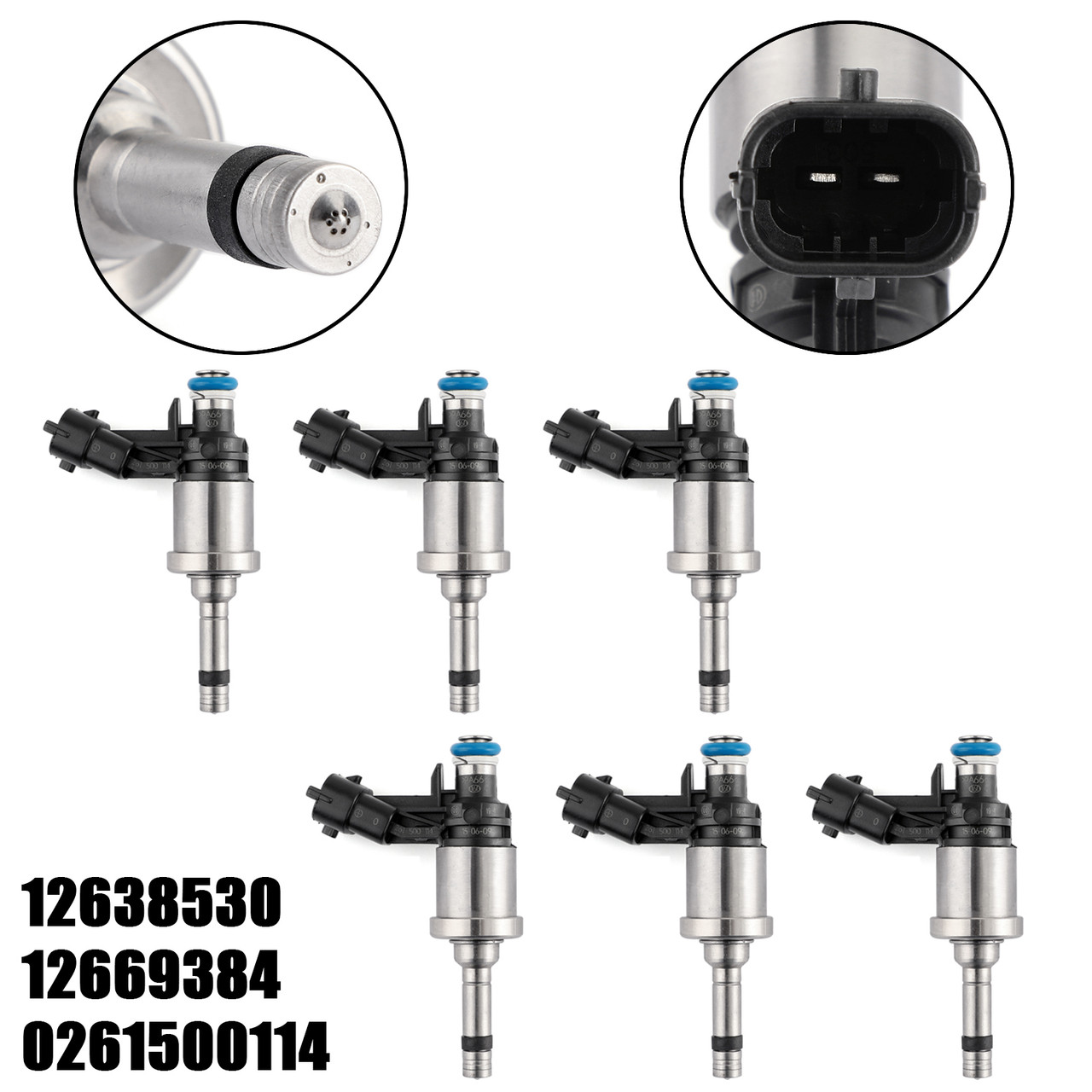 6x Fuel Injectors For Buick Enclave 3.6L V6 09-11 Lacrosse 10-11 12638530 Silver