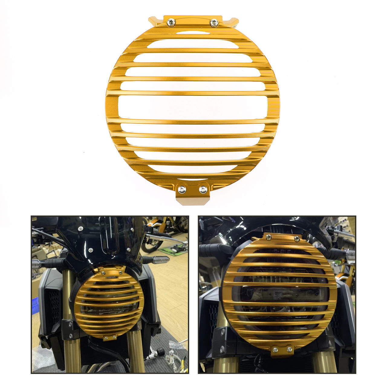 CNC Aluminum Headlight Guard Cover Protector for Honda CB650R 2019-2020 Gold