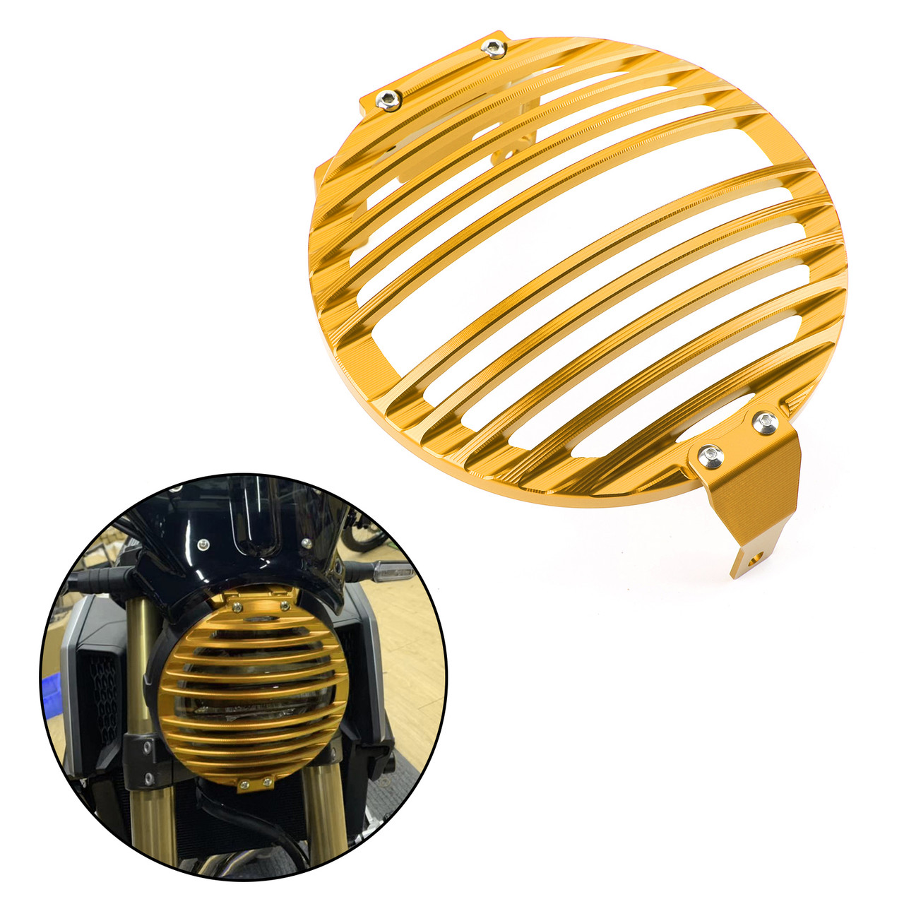 CNC Aluminum Headlight Guard Cover Protector for Honda CB650R 2019-2020 Gold