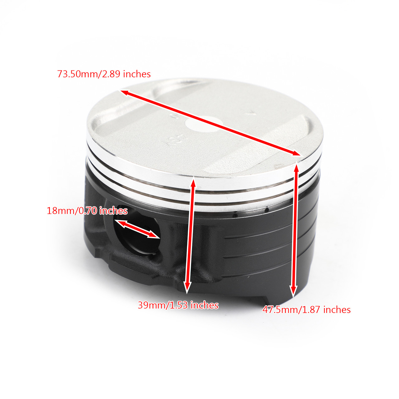 Pistons & Rings Kit +0.50mm 73.50mm Bore For Yamaha TT250R RAID 94-96 TT-R 95-04 TT-R250 99-06
