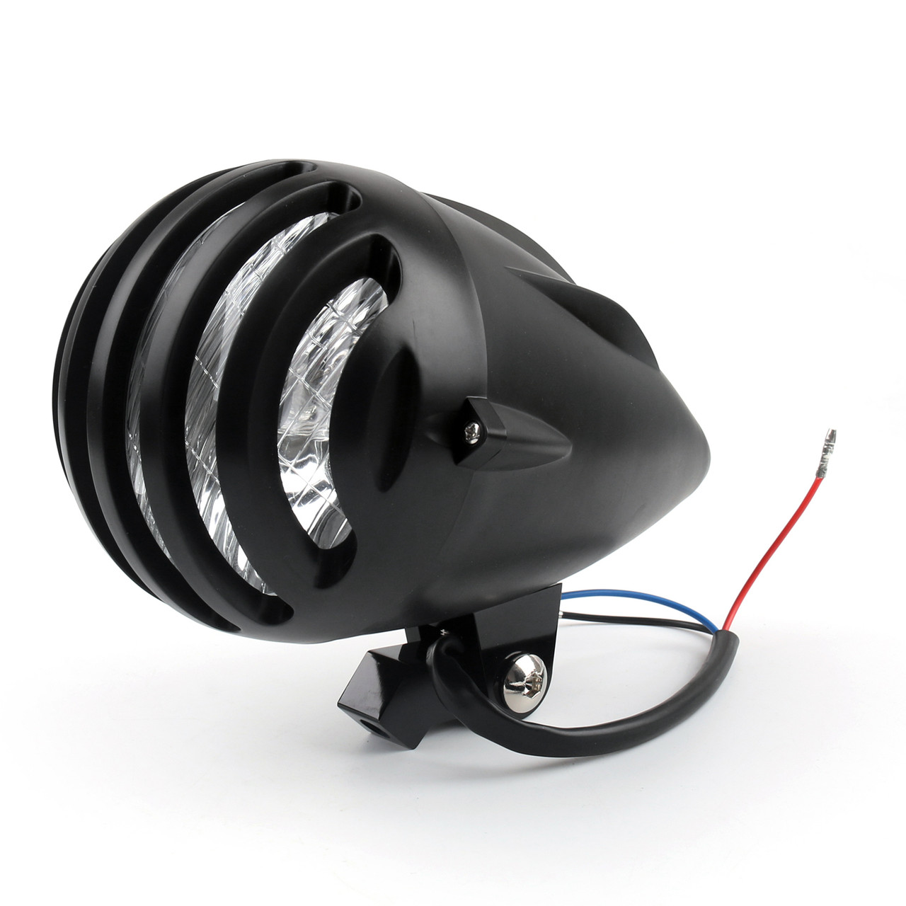 5 1/2" Bullet Headlight Lamp For Cafe Racer Bobber Chopper Custom Black