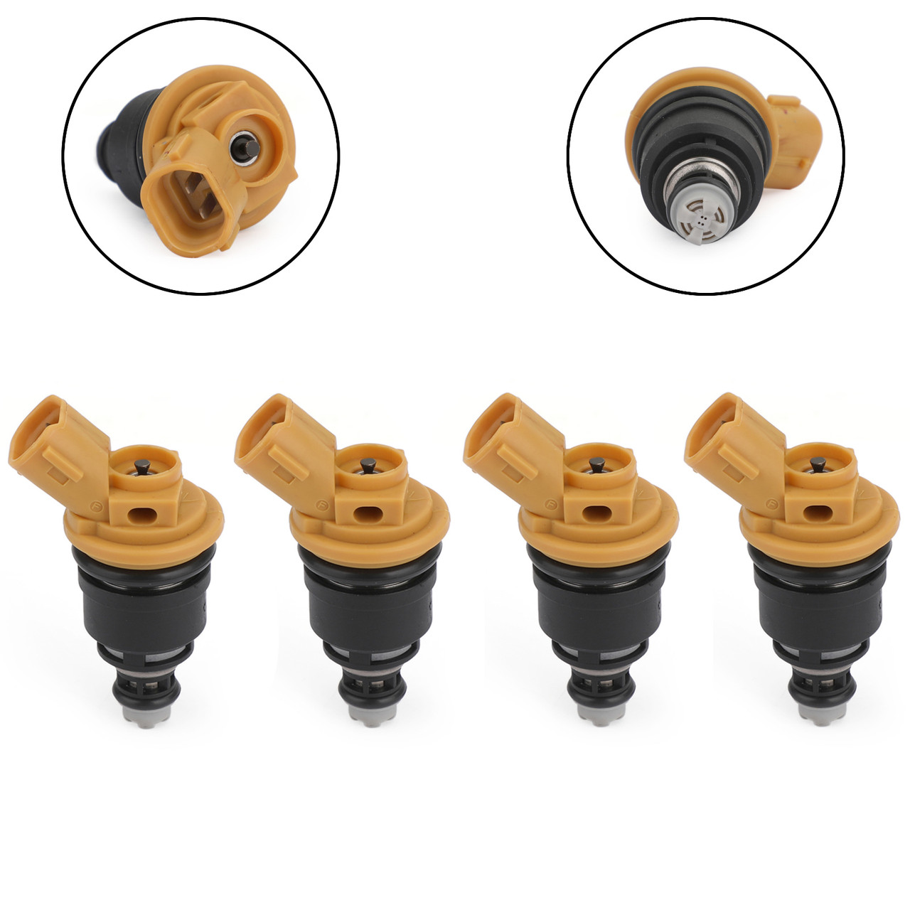 4Pcs 550cc Side Fuel Injectors For Legacy 2.5L H4 2005-2011 16600-AA170 Yellow
