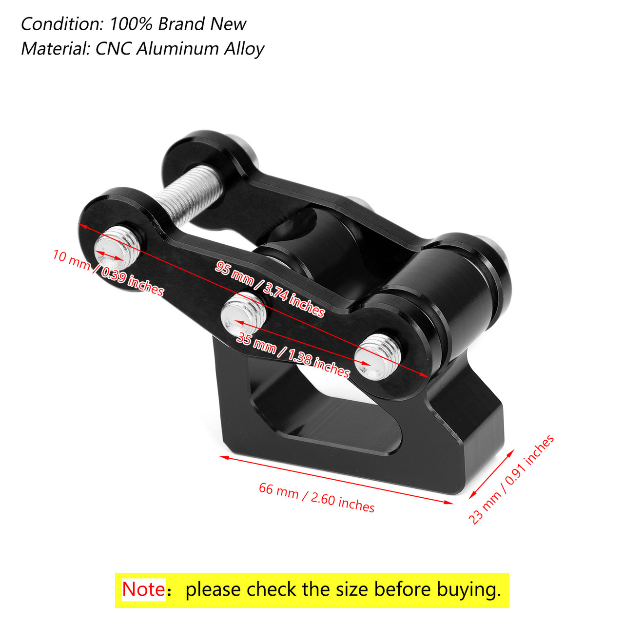 Rear Shock Absorber Adjuster Heightening Regulator Kit for Honda MSX125 13-15 MSX125SF 16-19 Black