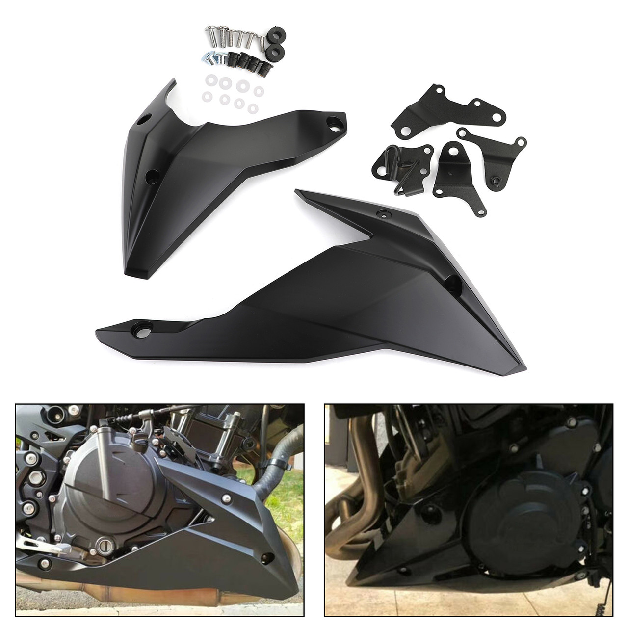 Engine Panel Belly Pan Lower Cowling Cover Fairing for Kawasaki Z400 2018-2023 MBLK