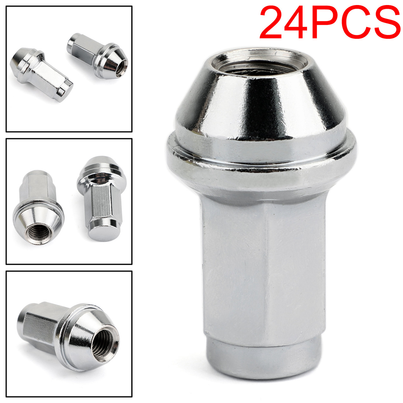 Stainless Lugs Nuts 24pcs 14x2 Fit For Ford F150 04-14 Expedition Navigator 03-14