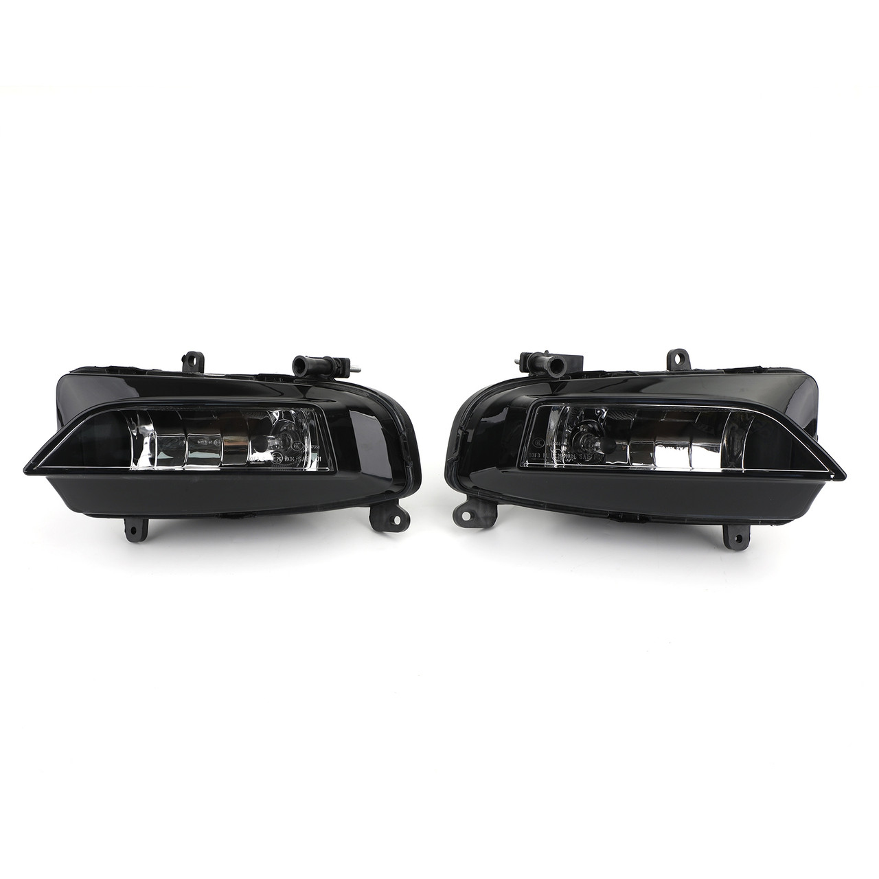Pair Front Bumper Halogen Fog Light Lamp Fit For AUDI S4 A4 S-Line 13-15 Black