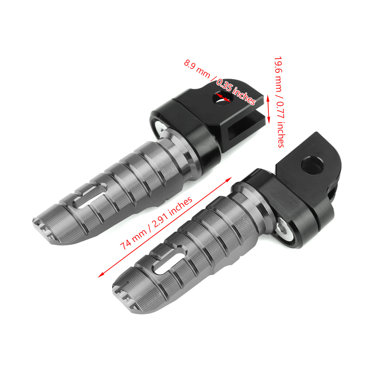 Front Footpegs Fit For YAMAHA XJR 1200 94-97 1300 98-18 MT-10 FZ-10 XSR 700 900 16-20 MT-07 FZ-07 14-20 FZS 600FAZER 98-03 Titanium