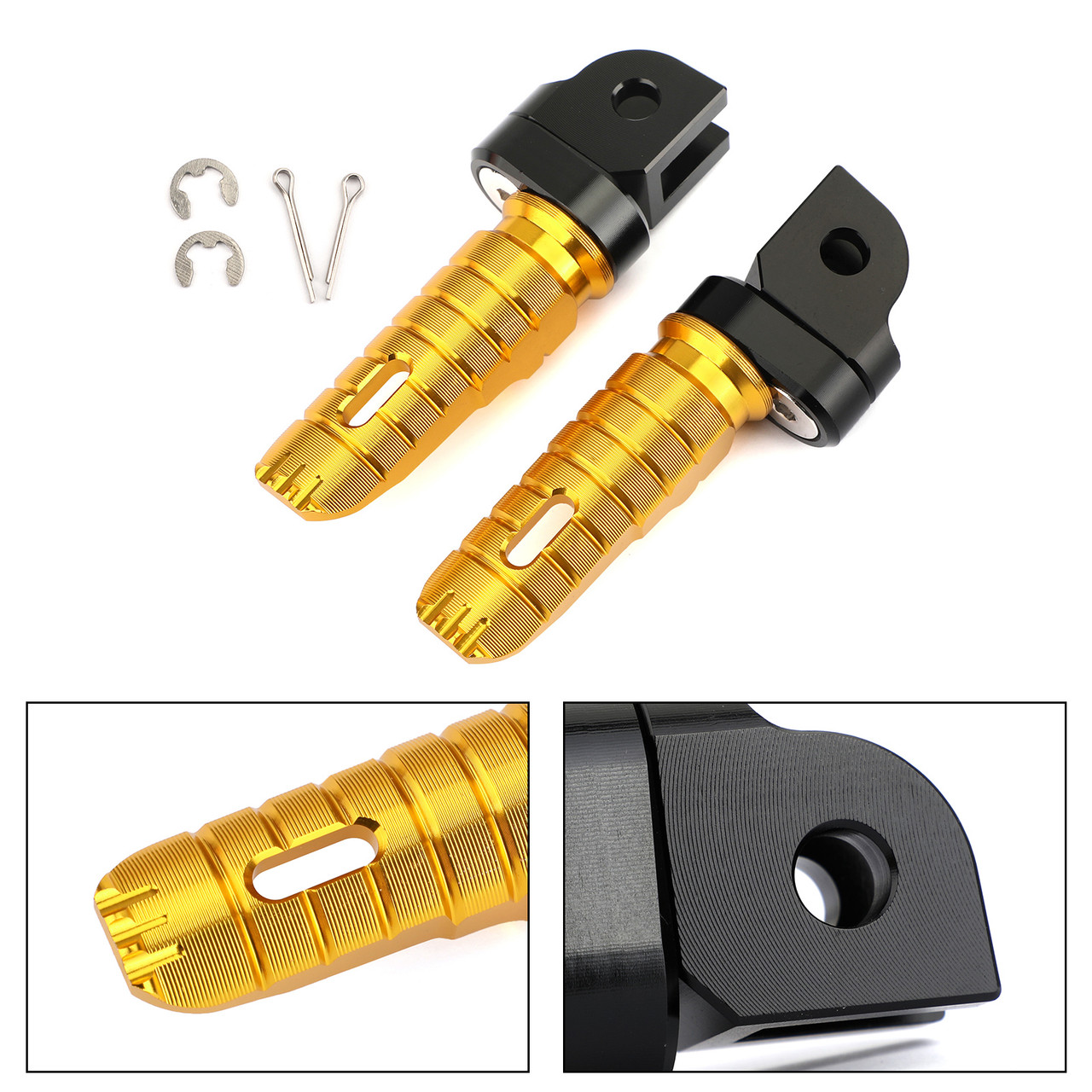 Front Footpegs Fit For SUZUKI GSX-S750 S1000 S1000F/Z 15-17 GSX-R 600 750 08-15 GSR250/S GSR250F 12-17 Gold