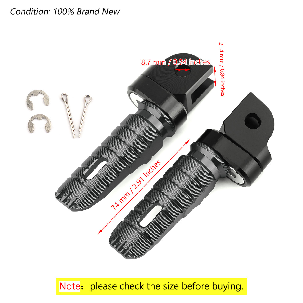 Front Footpegs Fit For SUZUKI GSX-S750 S1000 S1000F/Z 15-17 GSX-R 600 750 08-15 GSR250/S GSR250F 12-17 Titanium