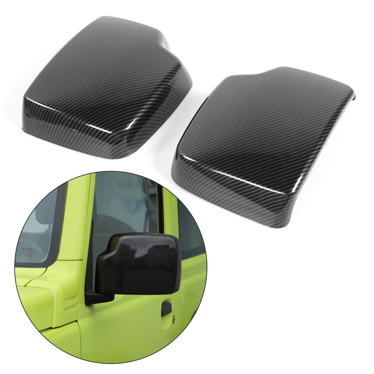 ABS Exterior Rearview Mirror Cover Fit For Suzuki Jimny 19-20 Carbon