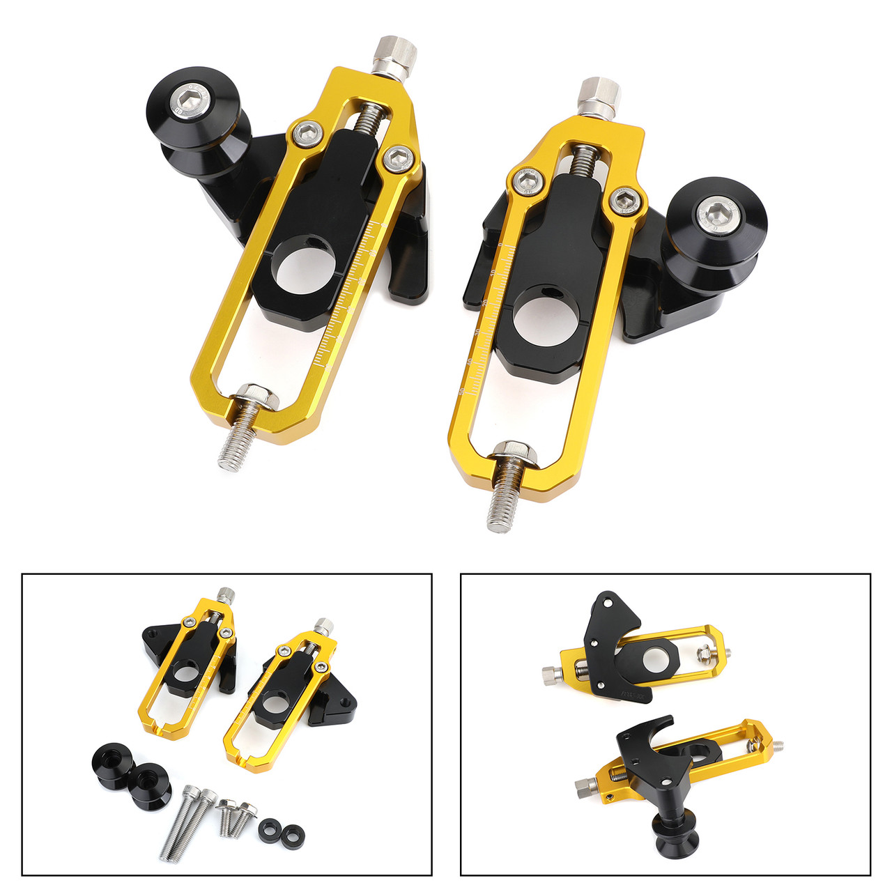 Chain Adjusters with Spool Tensioners Fit For Honda CB650R CBR650R 19-22 Gold