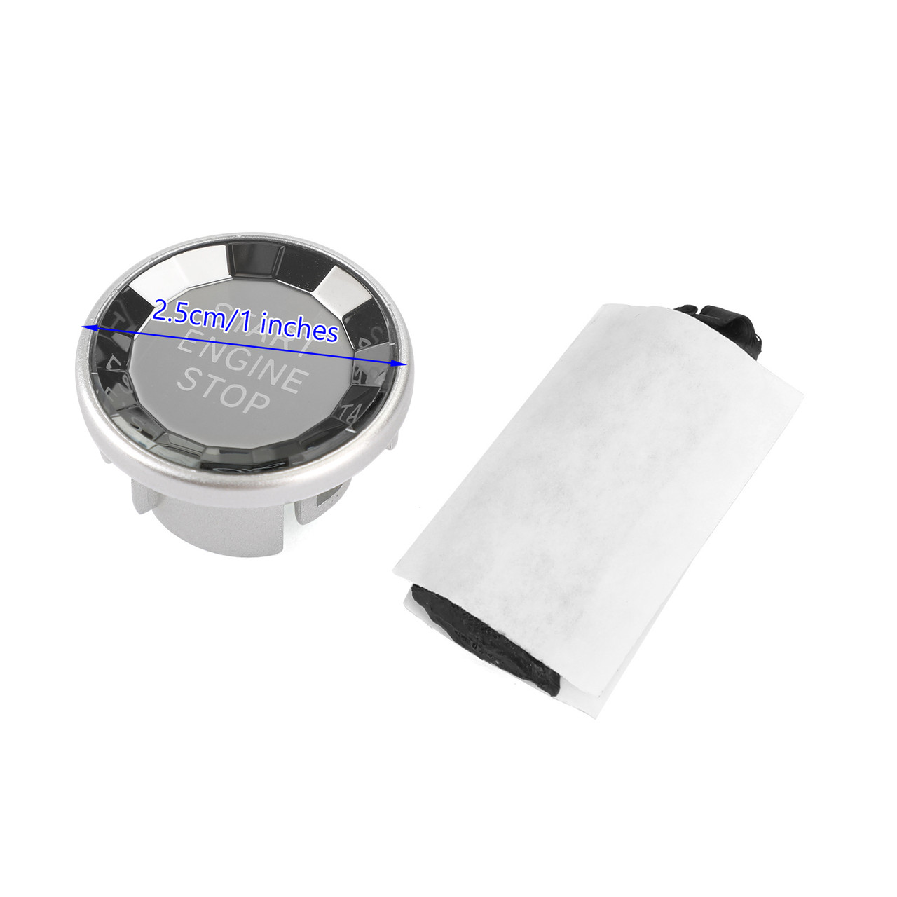 Engine Start Stop Push Button Knob Switch Decor Cover Fit For Jaguar XF XE F-Pace 16-19 Silver