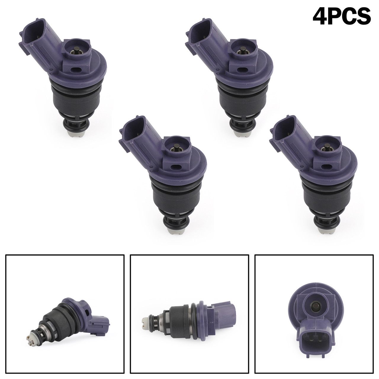 4PCS 375cc Fuel Injector 16600-67U01 Fit For Nissan 240SX/Silvia 91-98 200SX 240SX Silvia S14 S1 Fairlady Z32 Purple