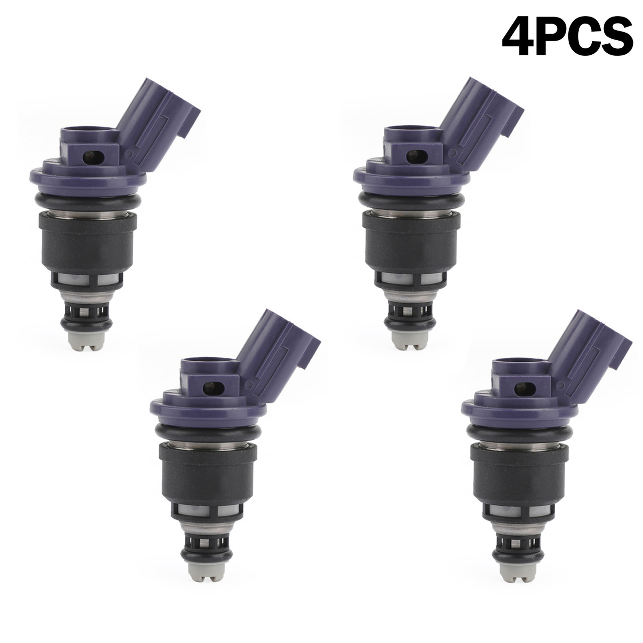 4PCS 375cc Fuel Injector 16600-67U01 Fit For Nissan 240SX/Silvia 91-98 200SX 240SX Silvia S14 S1 Fairlady Z32 Purple