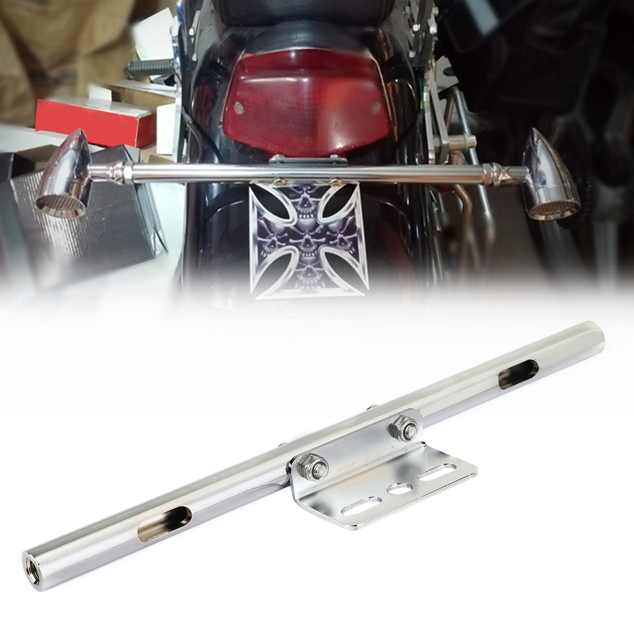 Universal Front Turn Signals Mount Bracket Fit For Most Of Motorcycle Chrome