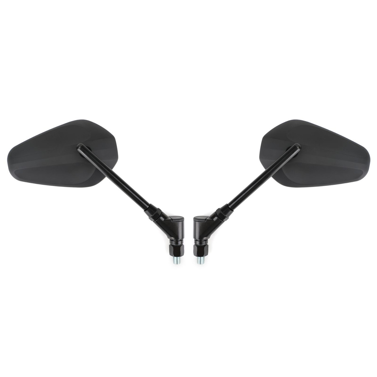 Pair M10x1.25 Stainless Steel Stem Rearview Side Mirrors Fit for Motorcycle Moped Scooter Quad ATV UNIVERSAL Black