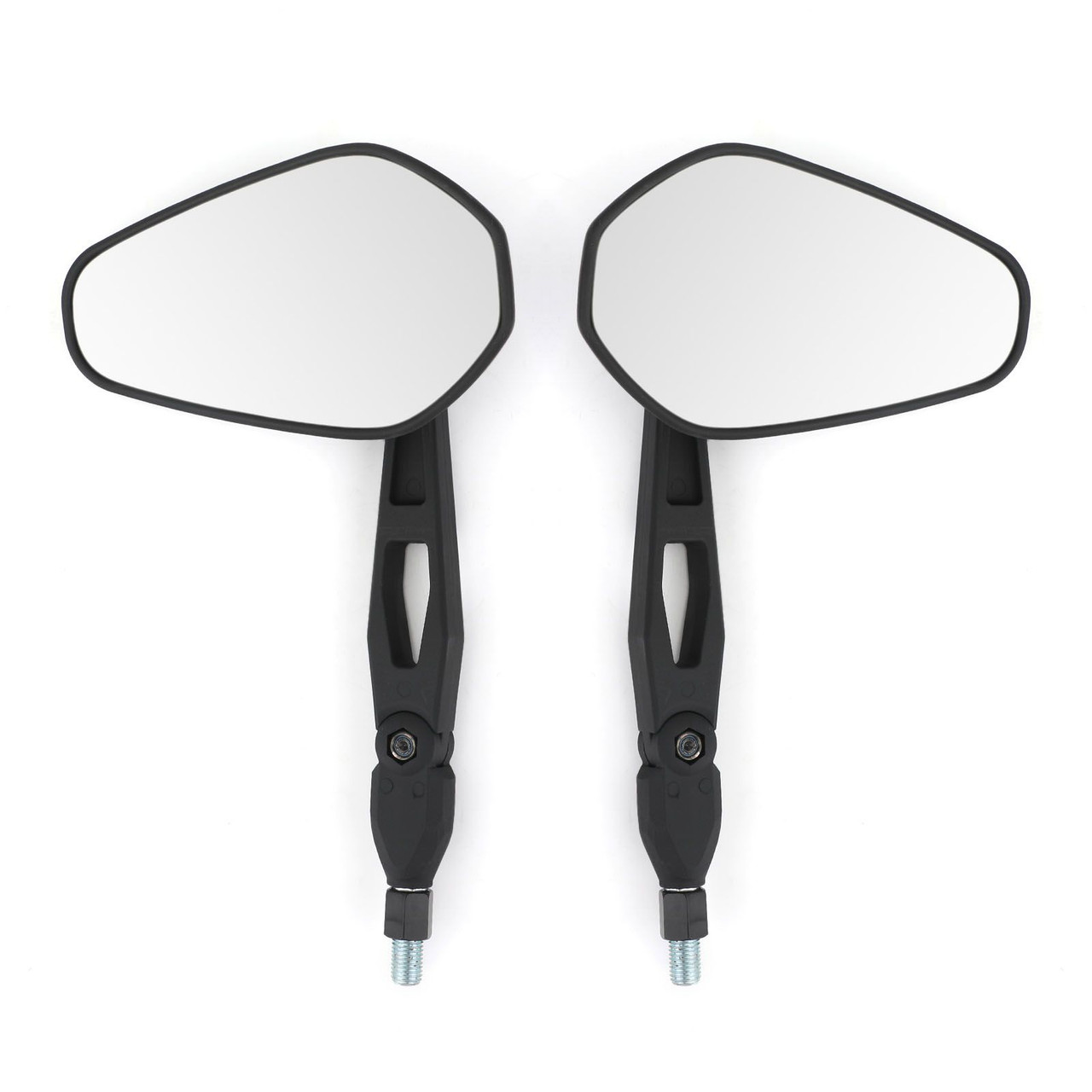 Pair M10x1.25 Nylon Stem Rearview Side Mirrors Fit for Motorcycle Moped Scooter Quad ATV UNIVERSAL Black