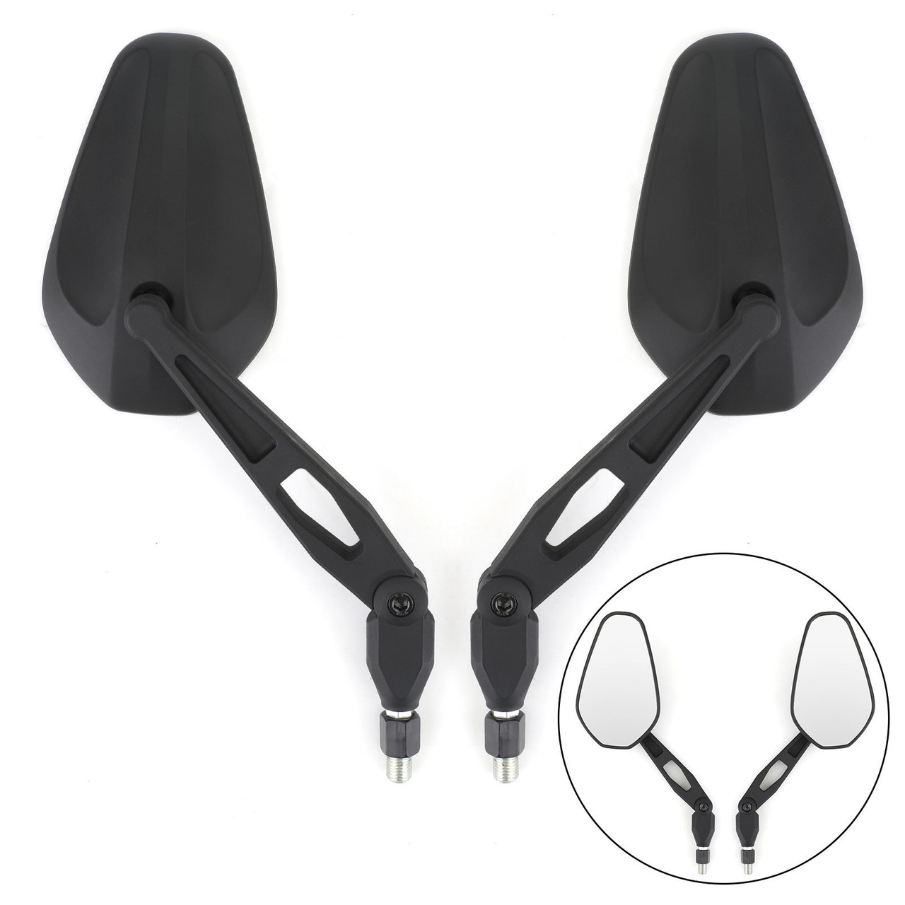 Pair M10x1.25 Nylon Stem Rearview Side Mirrors Fit for Motorcycle Moped Scooter Quad ATV UNIVERSAL Black Pair M10x1.25 Nylon Stem Rearview Side Mirrors Fit for Motorcycle Moped Scooter Quad ATV UNIVERSAL Black