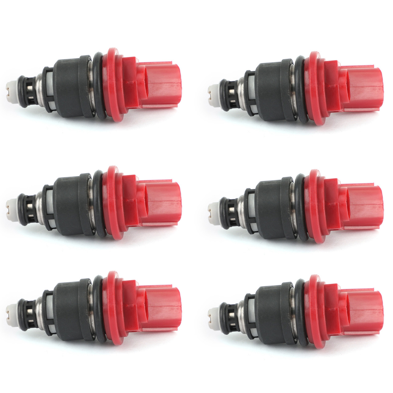 6PCS Fuel Injectors 16600-96E01 Fit for Nissan Altima Maxima Sentra Infiniti Q45 J30 G20 Red