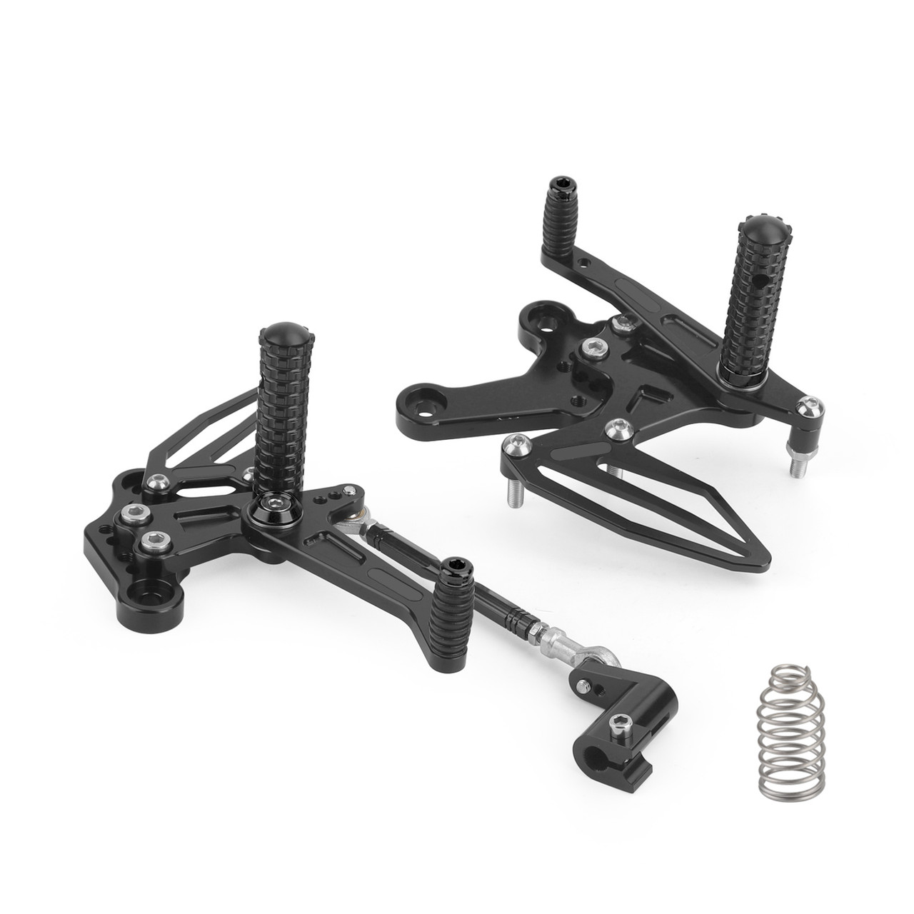 Adjustable CNC Rider Rear Set Rearsets Footrest Foot Rest Pegs Fit for Kawasaki Ninja EX250P EX400 18-20 Black