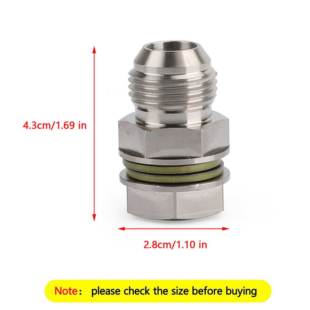 Turbo Oil Pan Sump Return Drain Adapter Bung Fitting 10AN to M18x1.5 Silver Sliver