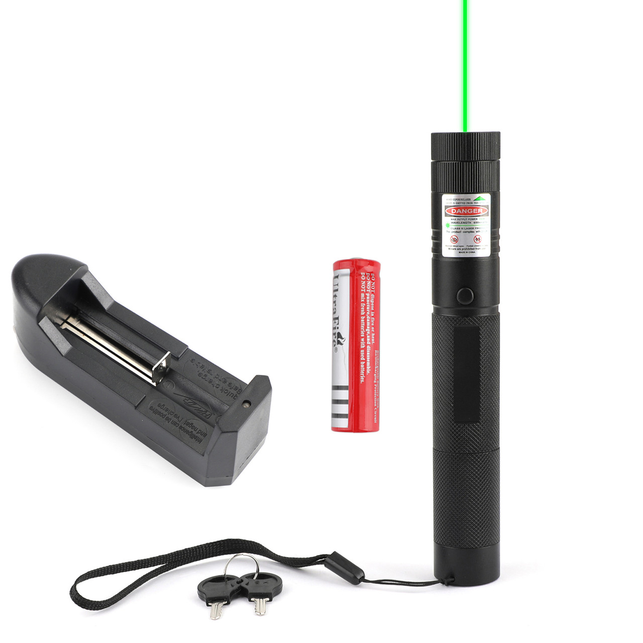2-Pack 3000Miles 532nm Green Laser Pointer Pen – Visible Beam With Batteries And Charger, Class 3A