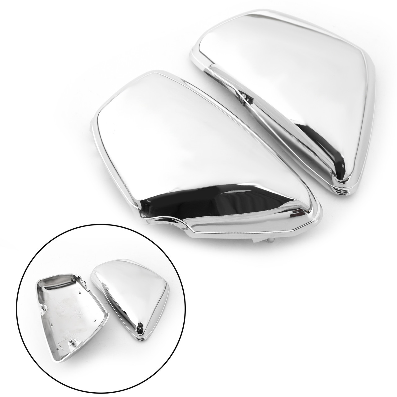 Battery Side Cover Fit for Yamaha 1984-up XV 700 750 1000 1100 Virago Left&Right Chrome