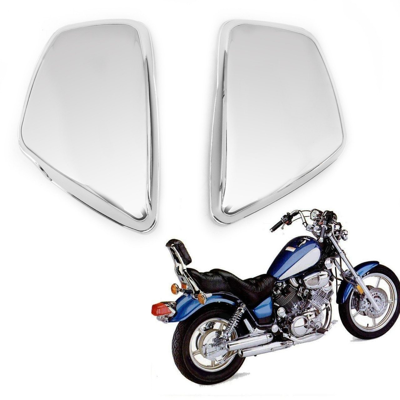 Battery Side Cover Fit for Yamaha 1984-up XV 700 750 1000 1100 Virago Left&Right Chrome