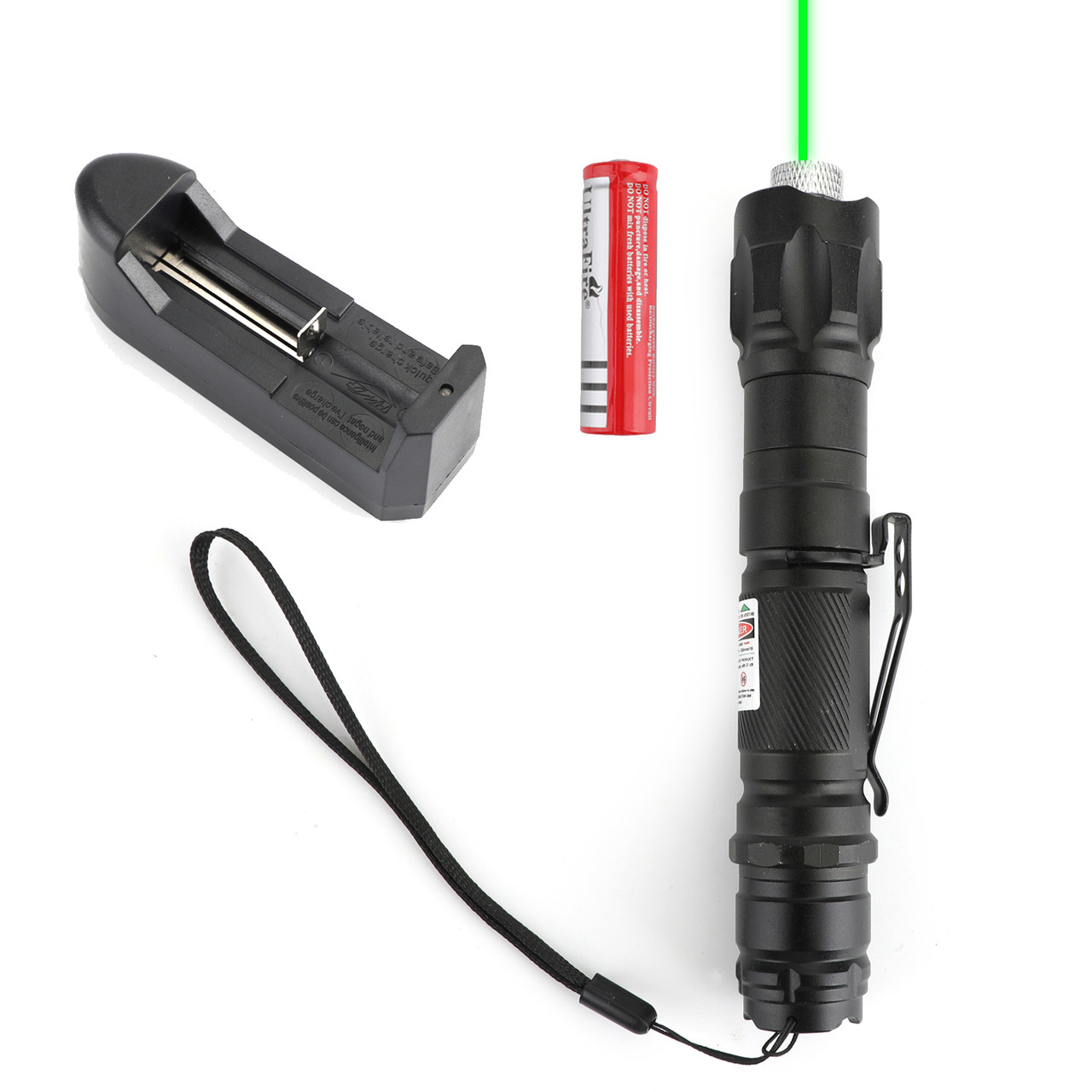Star Cap Military 10 Miles 532nm Green Laser Pointer Pen Visible Beam Battery 