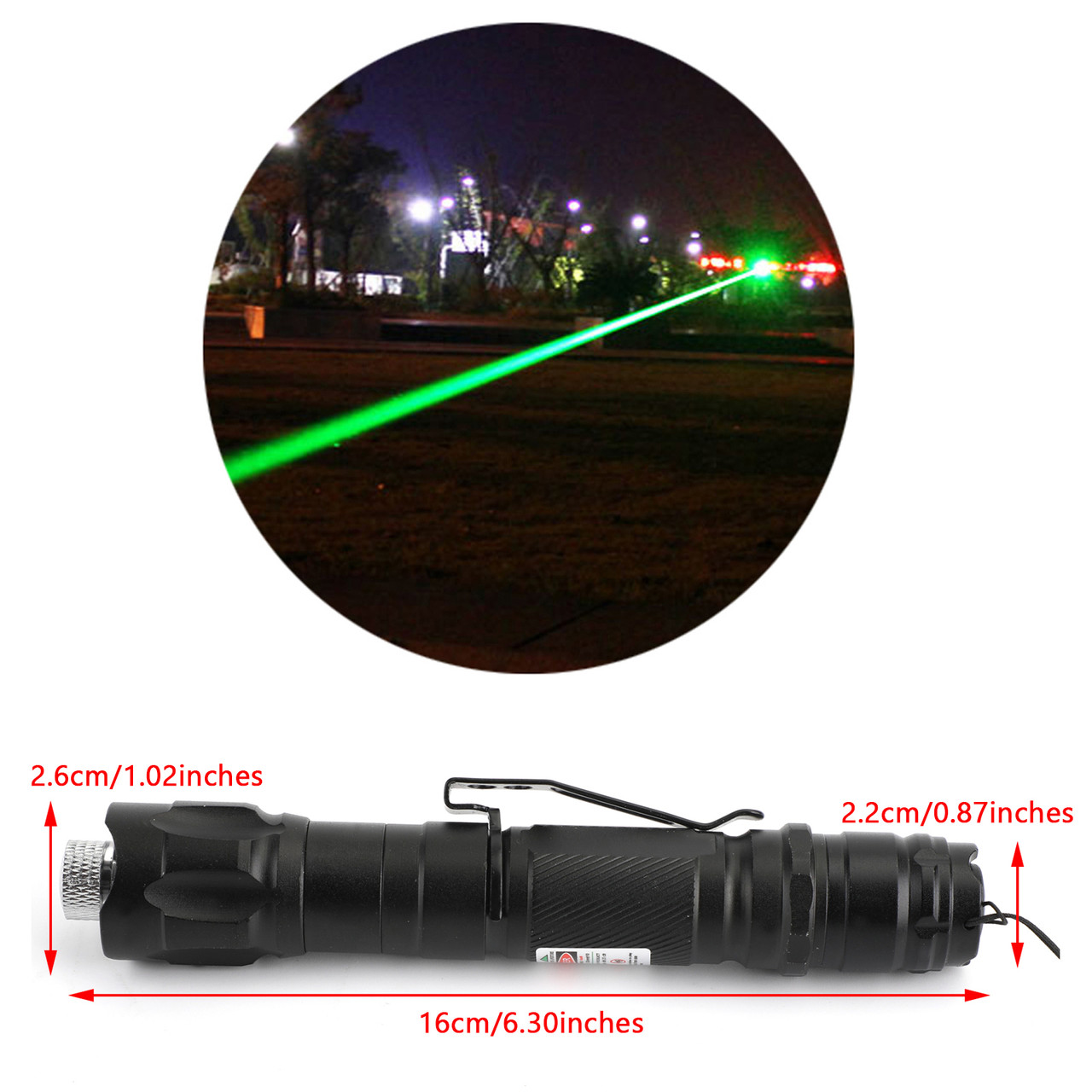 1mw - 532nm Powerful Green Laser Pointer Pen Starbeam