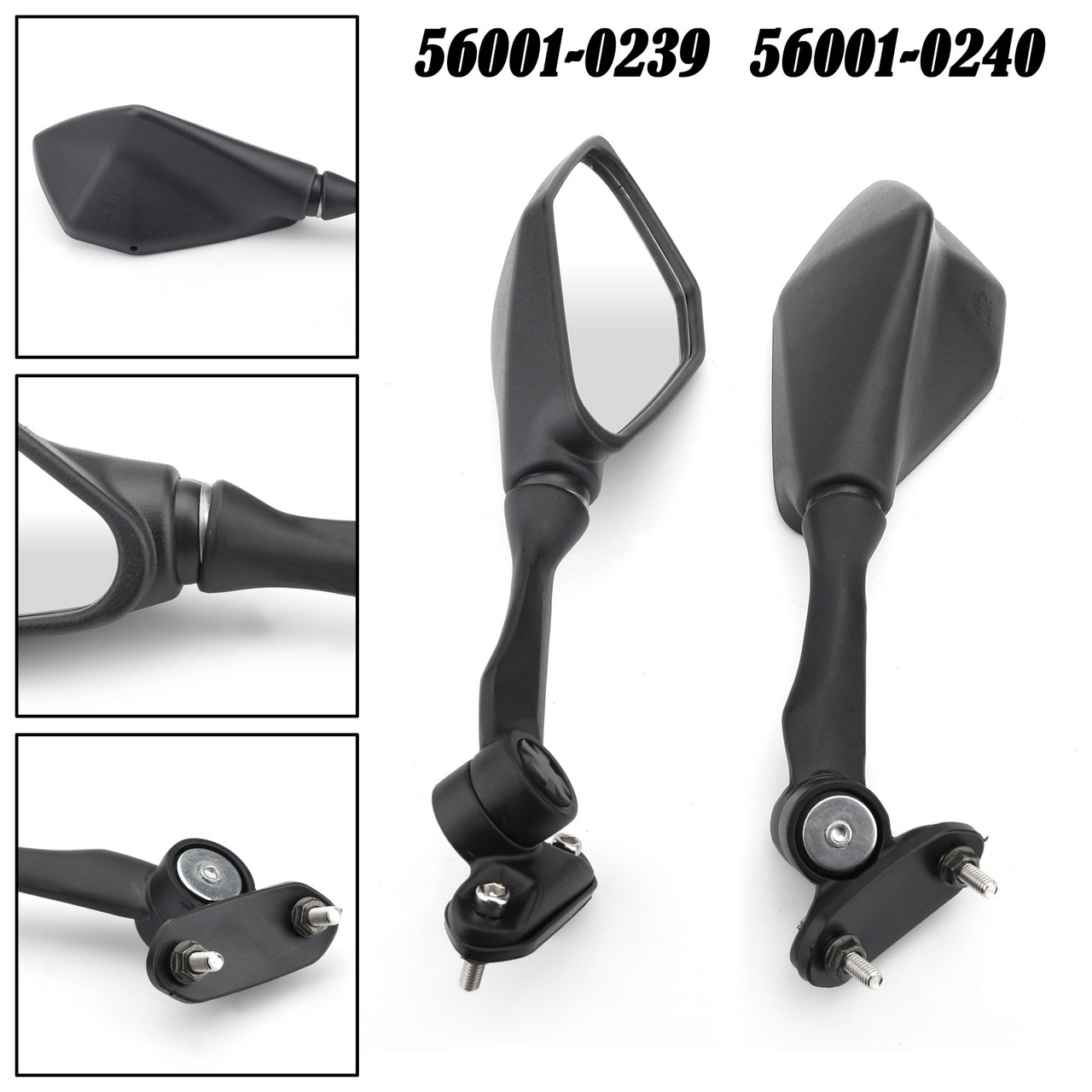  Motorrad Machined Mirror ブラック Motocycle Rear View Mirrors Fit For Kawasaki Ninja 250 Ex250 300