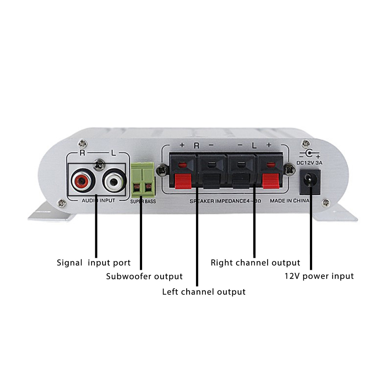 12V 2.1Channels 400 WATTS Car Audio Stereo Amplifier MP3 Radio Booster HiFi