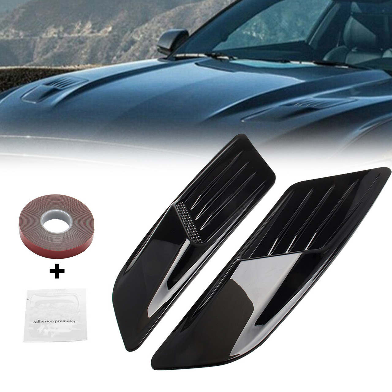 Front Hood Scoop Heat Extractor Insert Vent Fit For Ford Mustang 2015-2017 Black