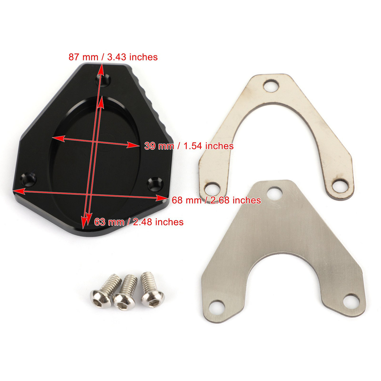 Kickstand Side Stand Extension Pad Fit For KAWASAKI KLX125 10-16 KLX150BF 16-18 KLX250 98-16 KLX230/R 2020 Black