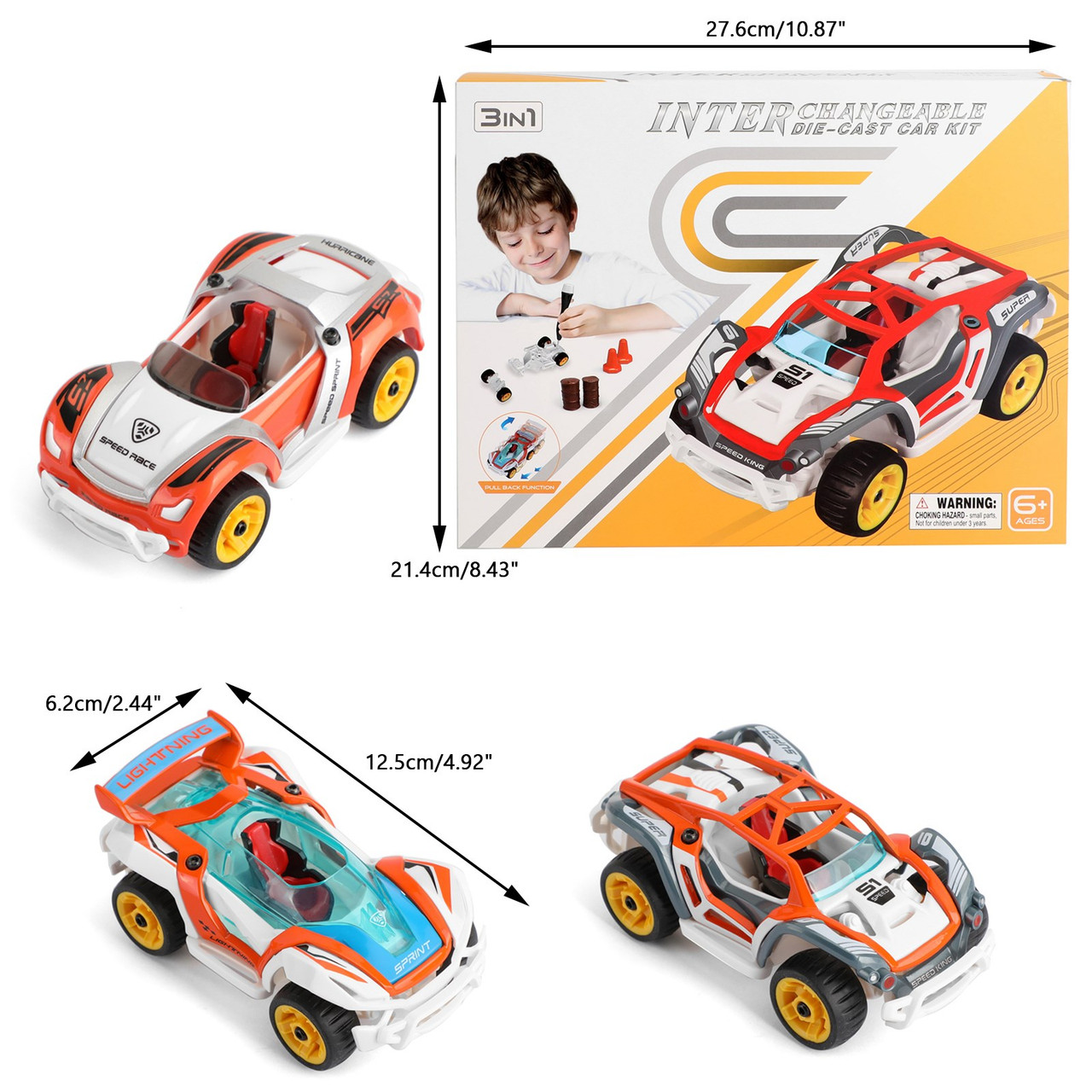3PCS Build Your Car Kit Toy Set Toy Car Make Your Own Car Toy