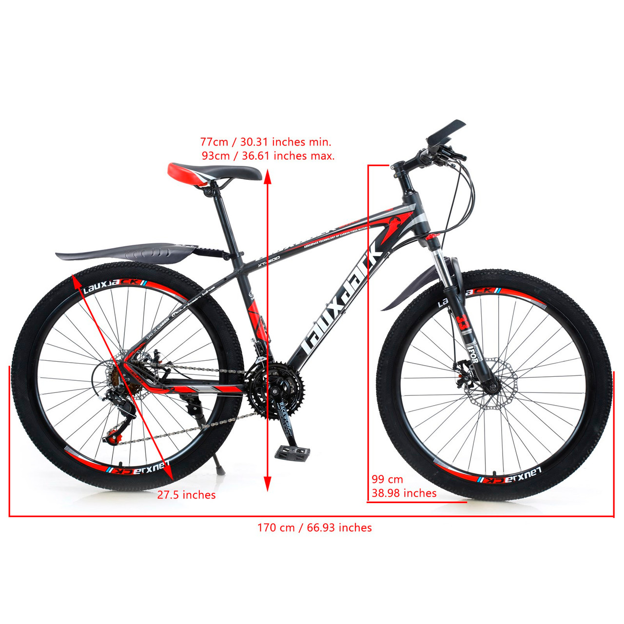 USA 27.5 Inches Women's Mountain Bike 21 Speed Bicycle MTB Black+