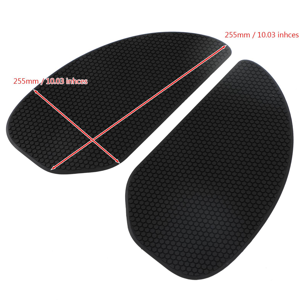 2x Side Tank Traction Grips Pads For Cafe Racer Custom Bobber Chopper Clubman Black