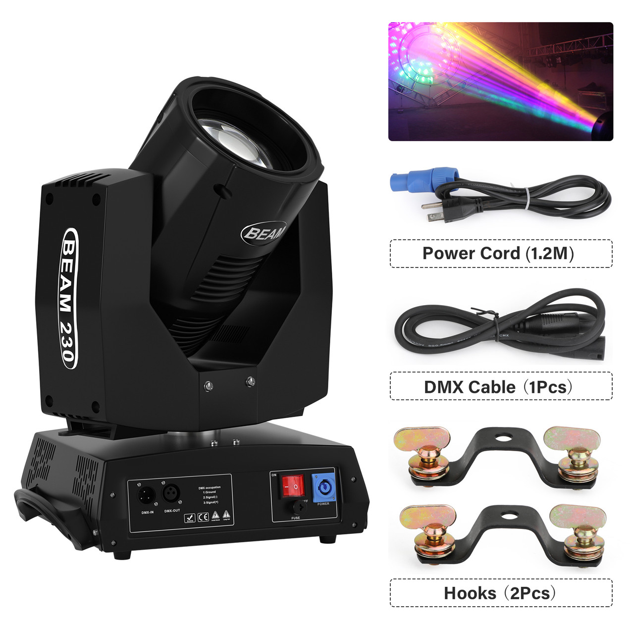 MCy 230W 7R Zoom Moving Head Beam Sharpy Light 8 Prism Strobe DMX 16Ch