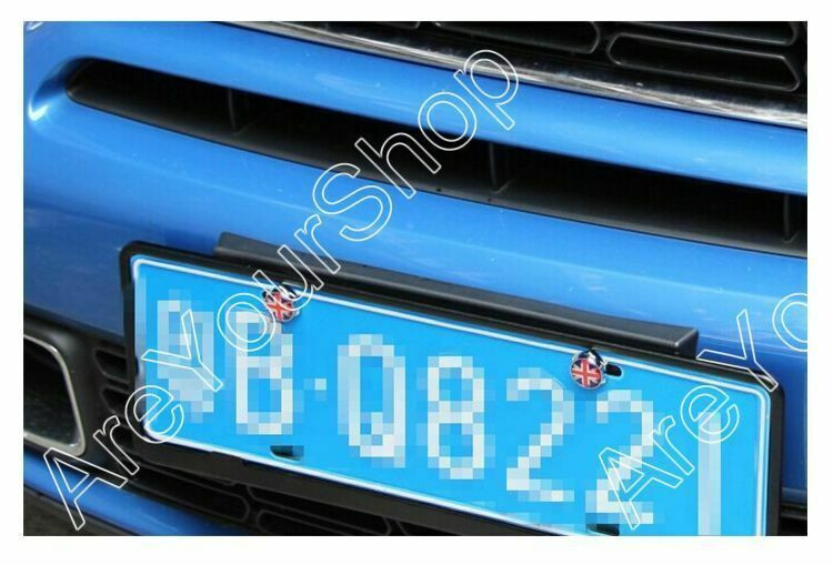 Union Jack Chrome Metal License Plate Frame Screw Bolt Cap Mini Cooper,Red
