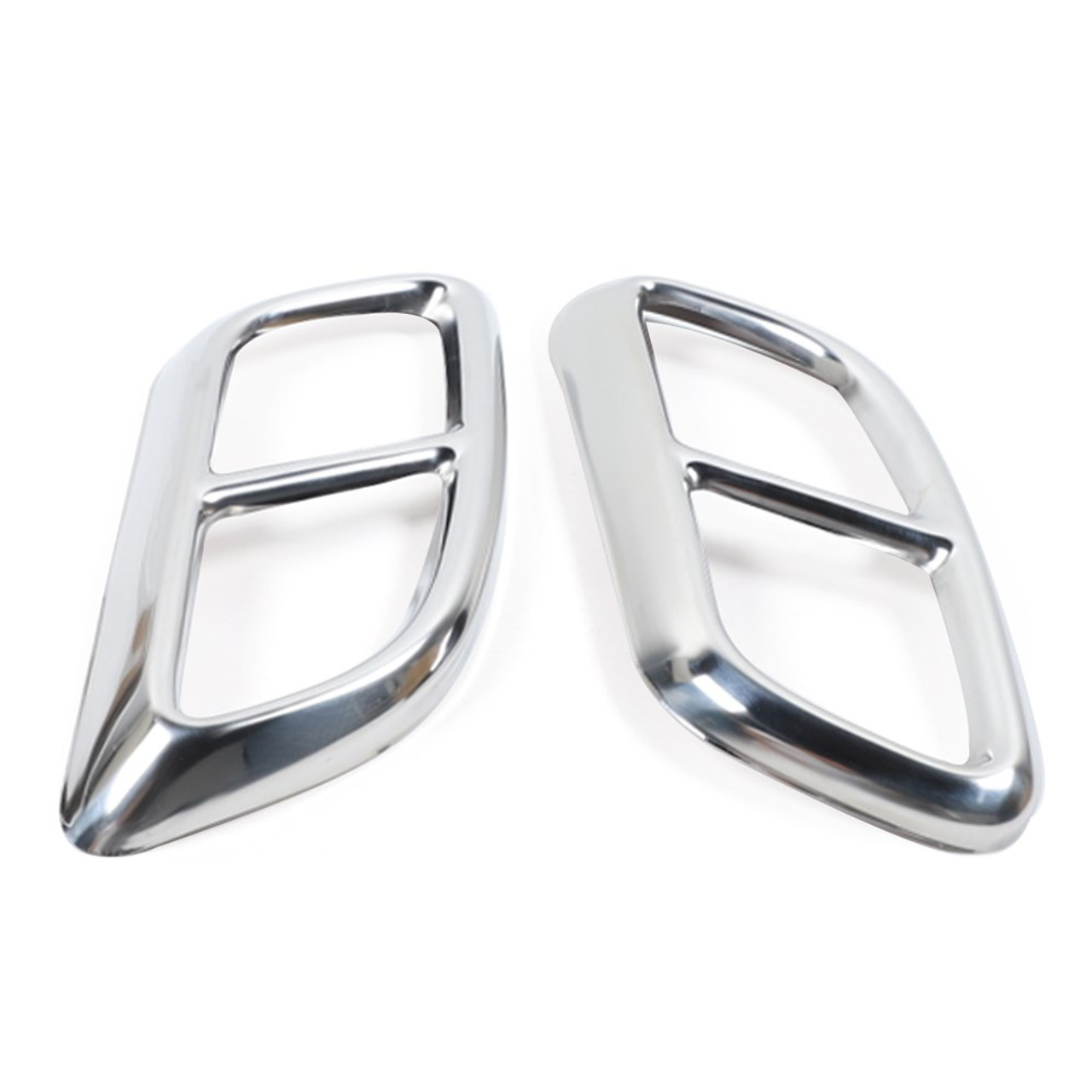 2PCS Stainless Rear Exhaust Tail Muffler Decor Cover Trim Fits For Charger 2015+ Silver